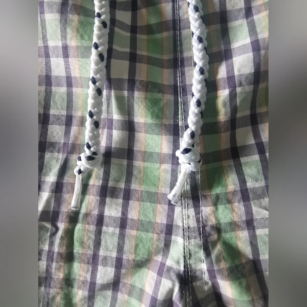 Tommy Hilfiger Men’s Plaid Lounge Swim Shorts Size L Drawstring Elastic Waist